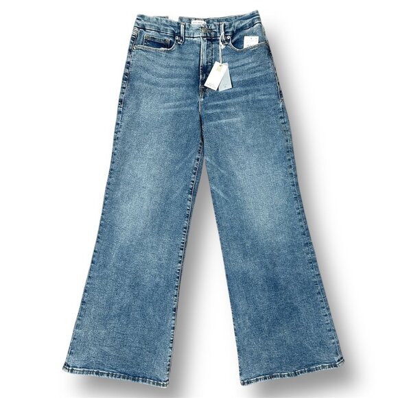 NWT Good American Good Waist Palazzo Jeans 14/32 Indigo $149 Wide-Leg Normcore - Picture 6 of 16